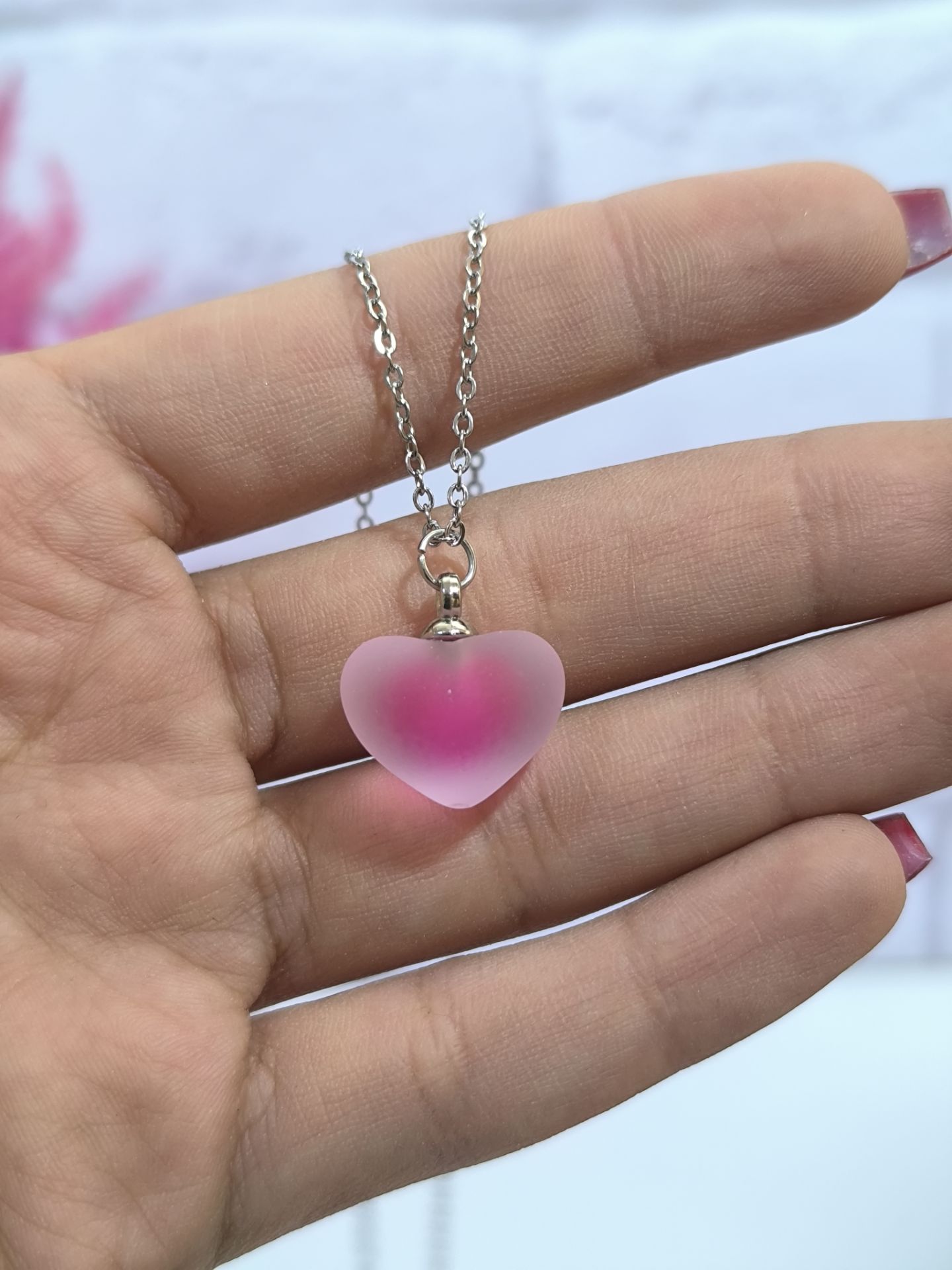 گردنبند قلبی مات