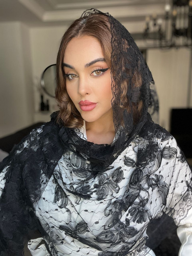 شال گیپور مجلسی مشکی زنانه دور دانتل