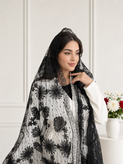 شال گیپور مجلسی مشکی زنانه دور دانتل