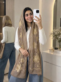 شال خامه دوزی گلدار وارداتی مجلسی زنانه