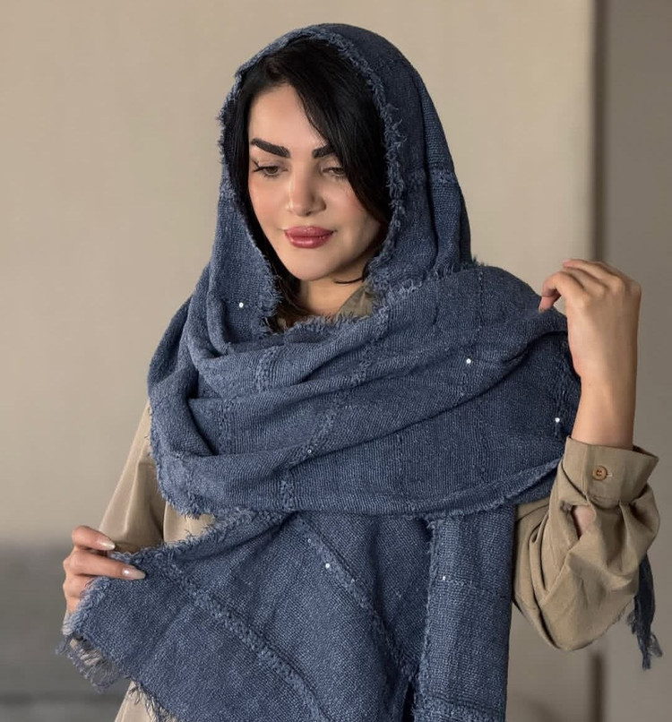 شال کنفی پولک دار وارداتی مجلسی زنانه