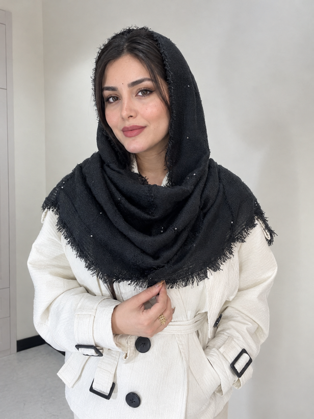 شال کنفی پولک دار وارداتی مجلسی زنانه